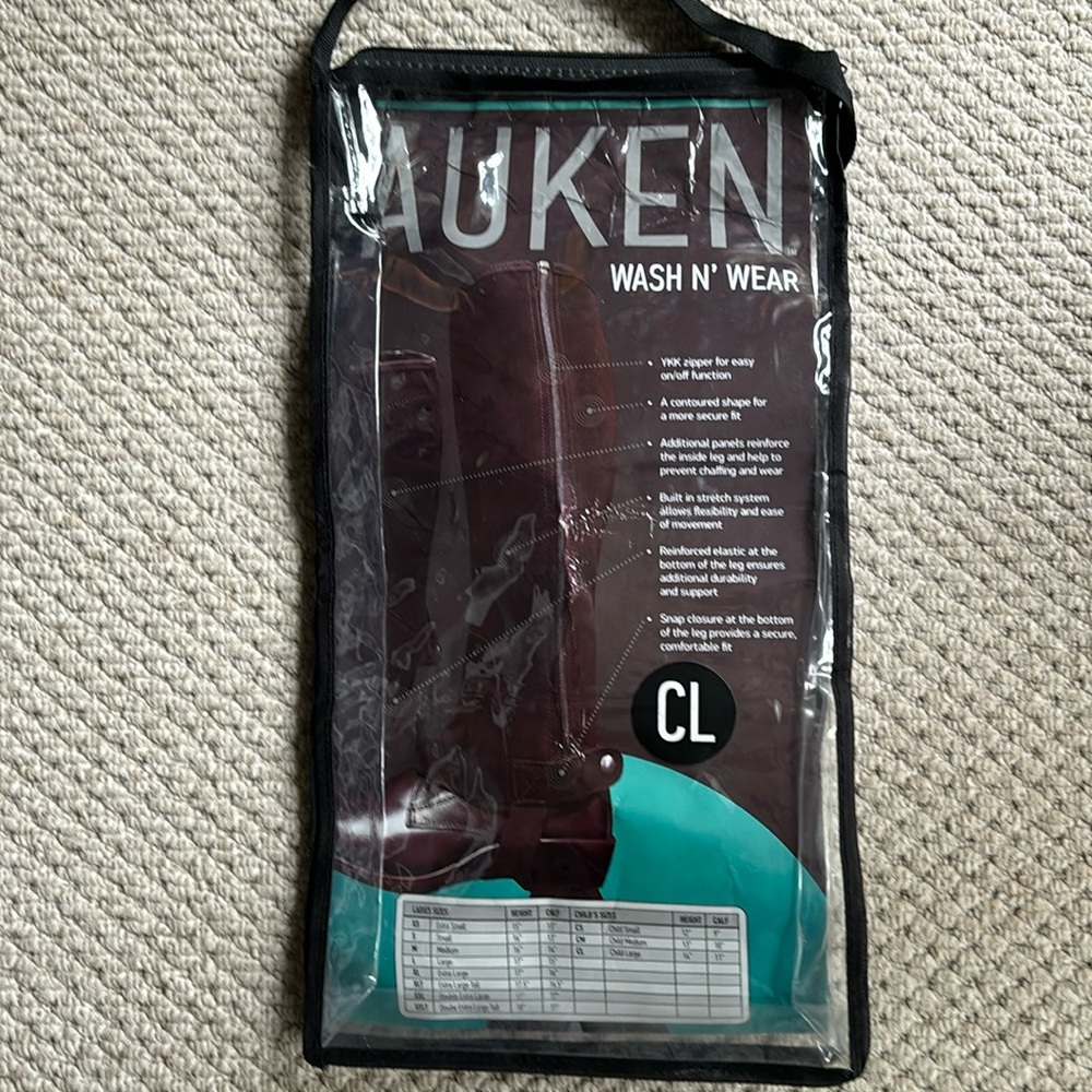 AUKEN WASH N WEAR HALF CHAPS RIDING CHILD LARGE